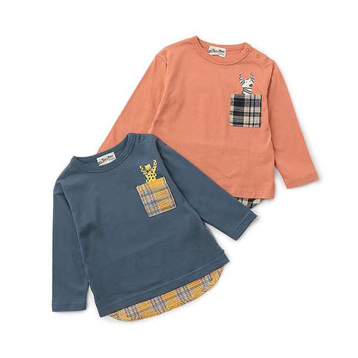 Check Pocket Long-Sleeve T-Shirt,Navy, medium image number 8