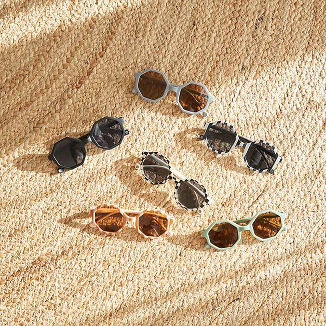 Octagon Sunglasses,White, large image number 1