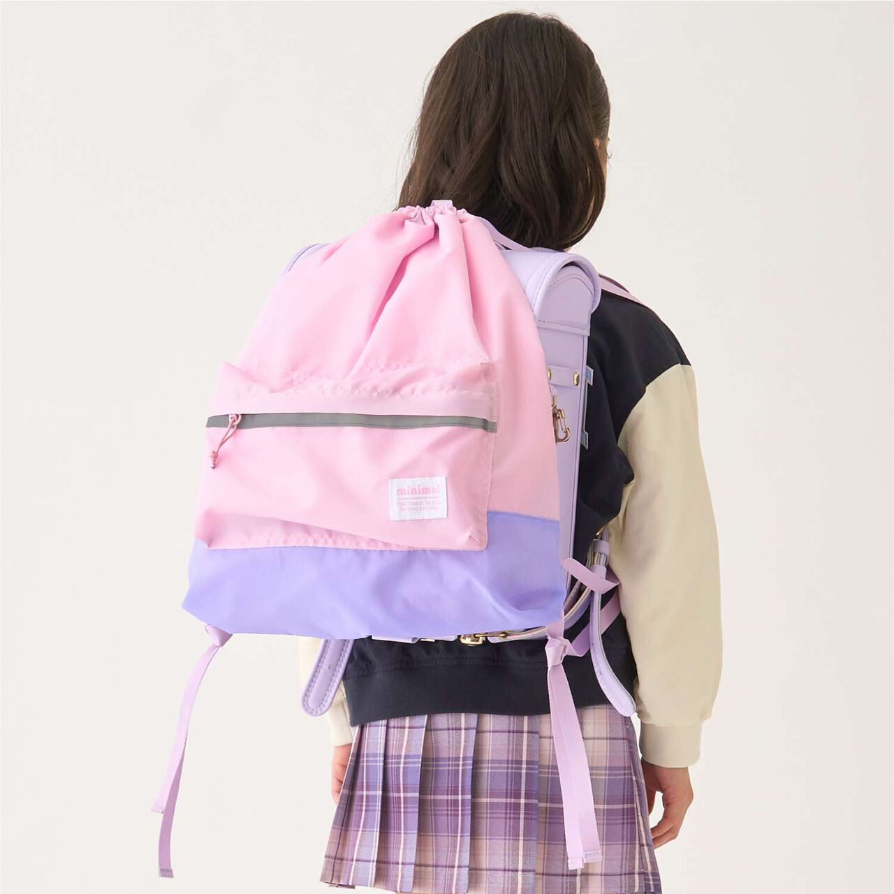 [DailyME/Water-Repellent] Knapsack for Gym Clothes, Fits Over School Bag,Pink, large image number 0