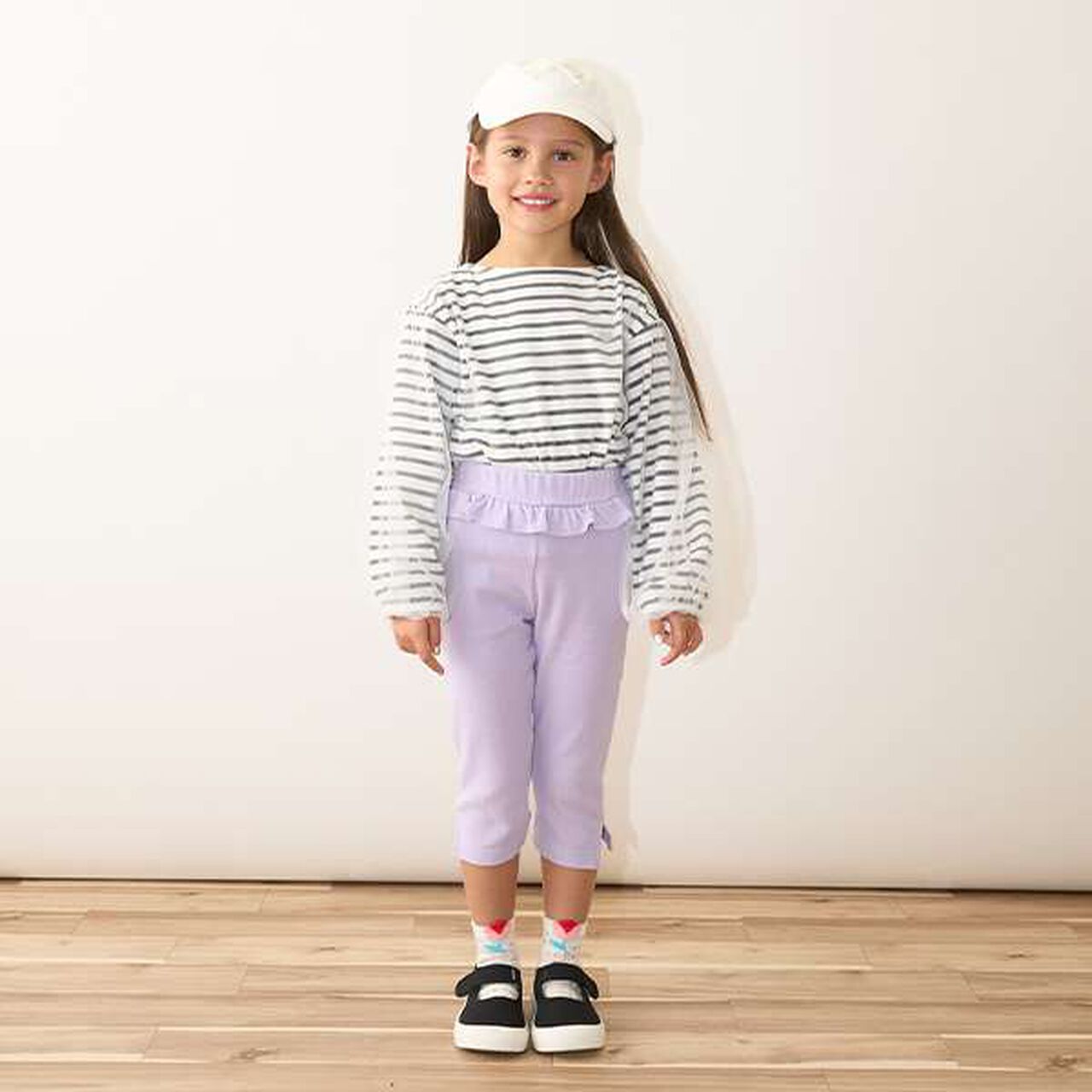 Soft Cotton Tulle Layered Stripe Boat Neck T-Shirt,Blue, large image number 7