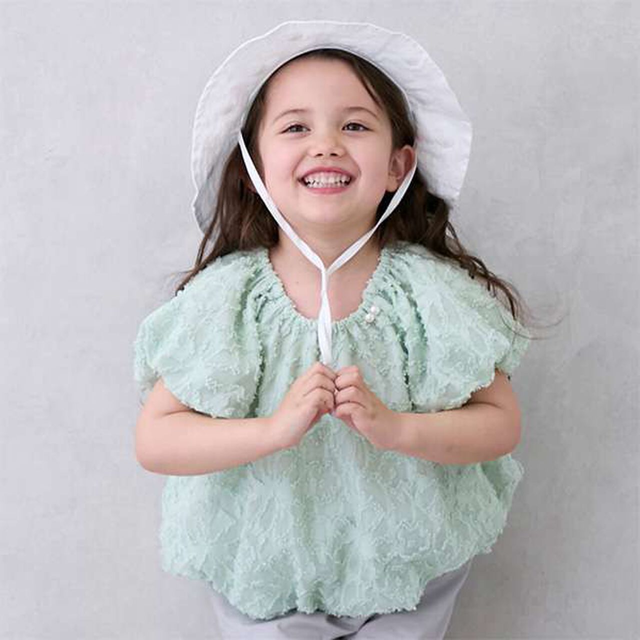 [Link] Jacquard Balloon Blouse (Kids Size),Light green, large image number 6