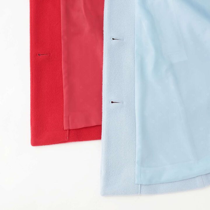 Ribbon Color Wool Coat,Sax blue, medium image number 8