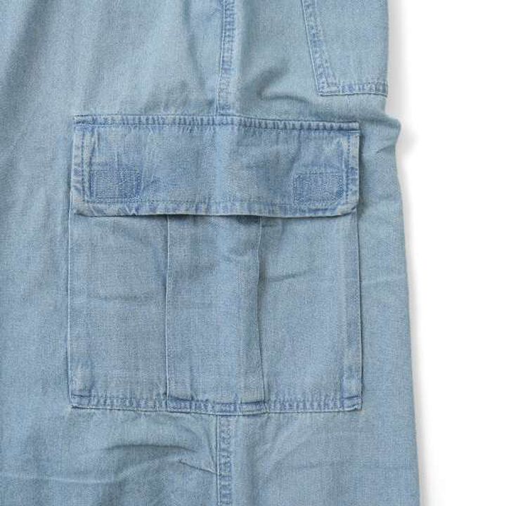 Light Denim Wide Cargo Pants,Deep blue, medium image number 19