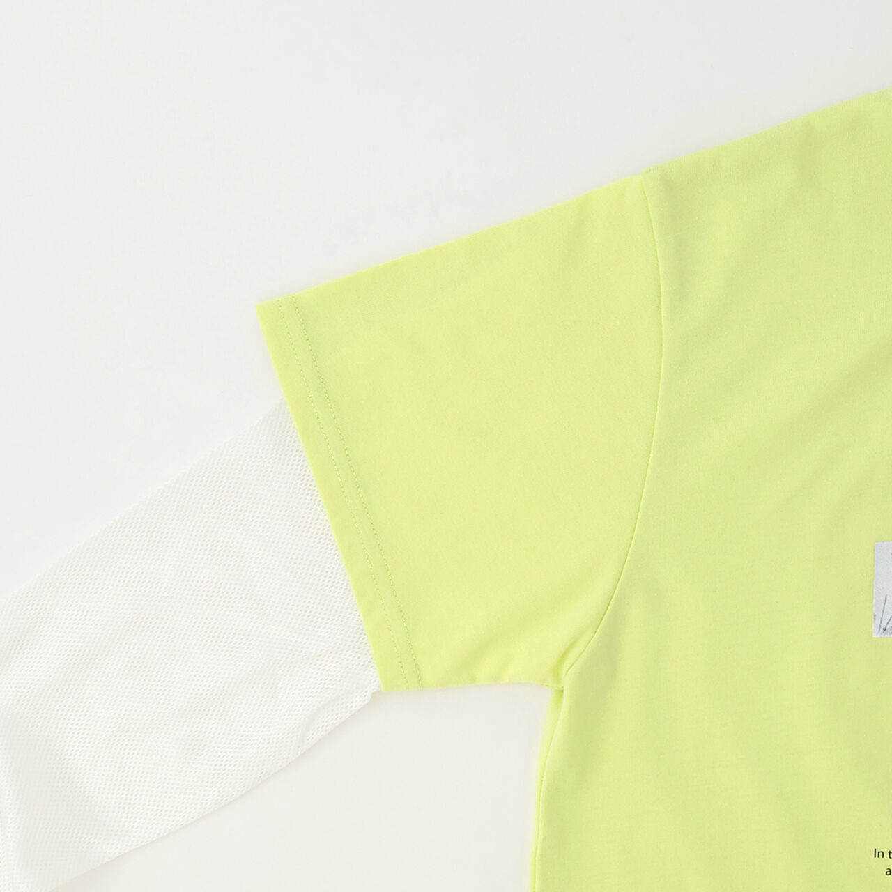 Mesh Sleeve Combination Big T-Shirt,Off white, large image number 4