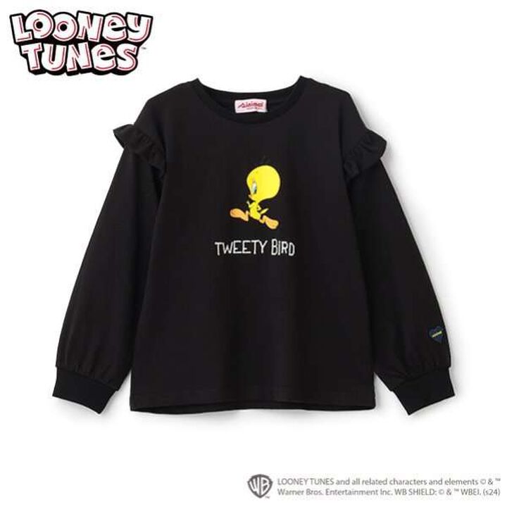 [Tweety] [Anti-Stain Finish] Shoulder Frill Pullover,Yellow, medium image number 2