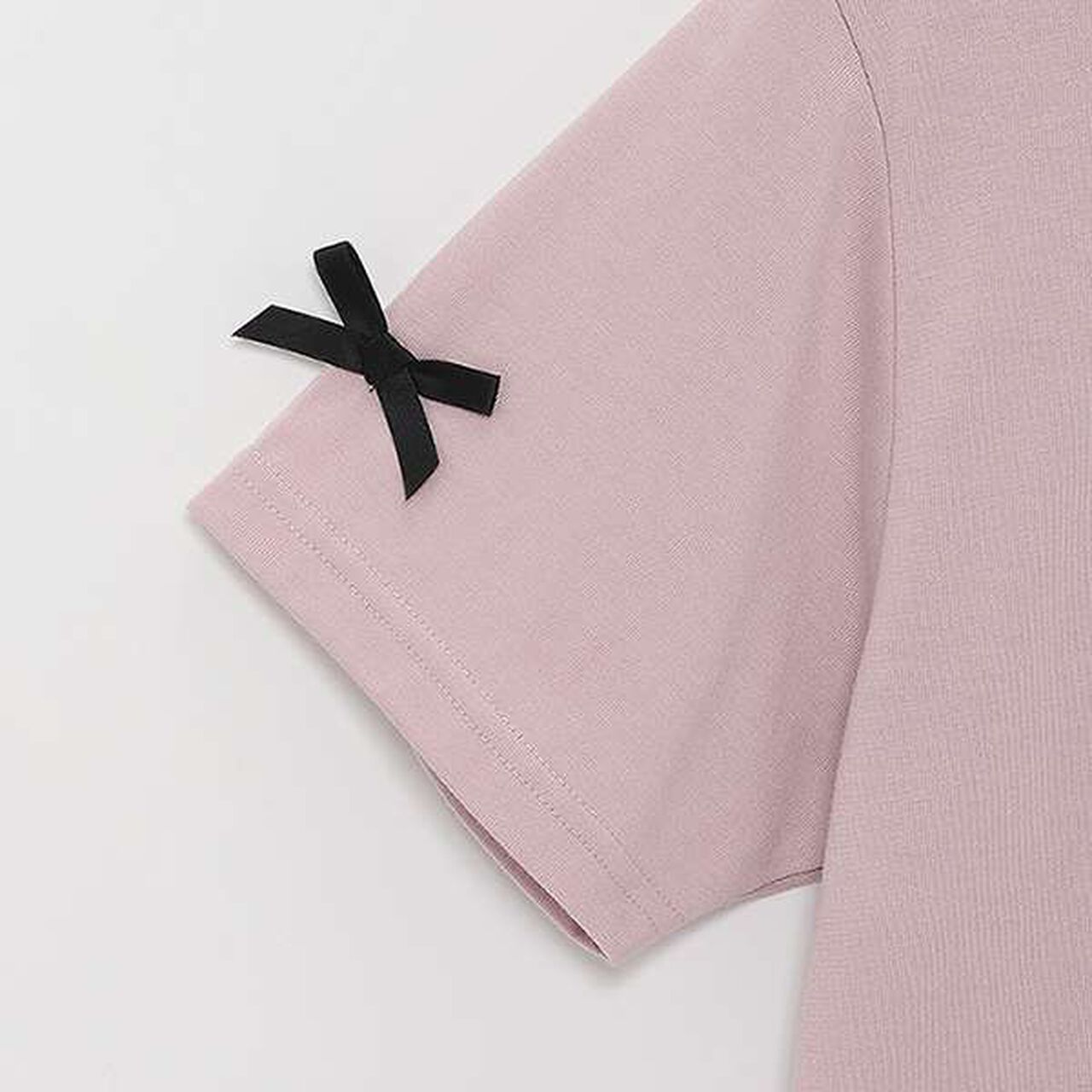 Ribbon Half T-Shirt,Top gray, large image number 6