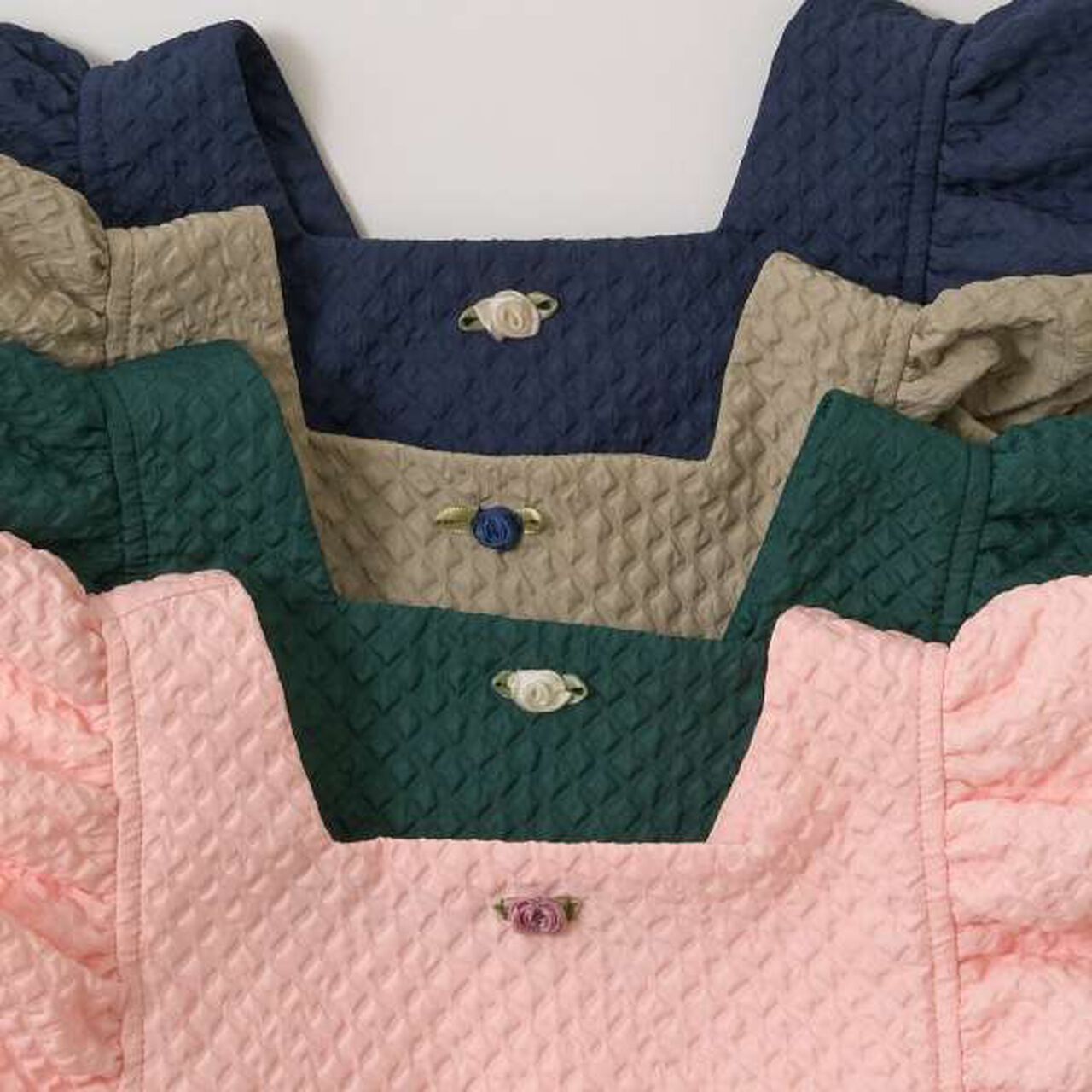 Frill Apron One-Piece Dress,Moss green, large image number 14