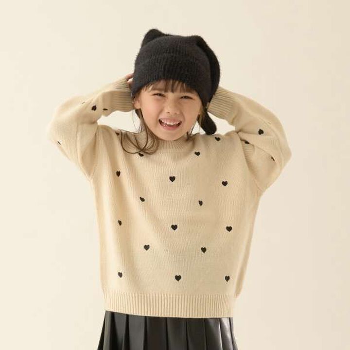 Heart & Flower Embroidered Sweater Set,Cream, medium image number 20