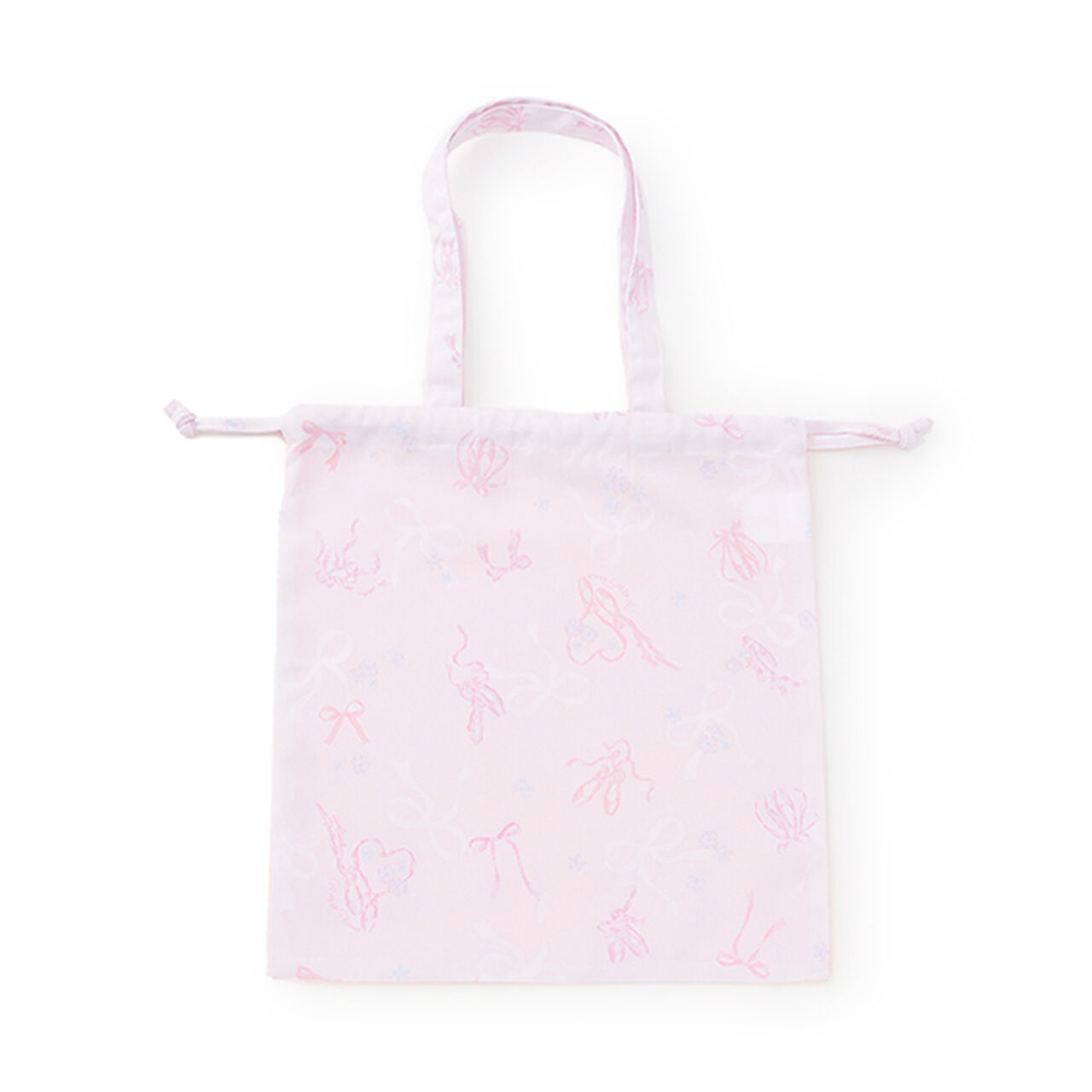 Ballet Print Mesh Drawstring Bag,Light blue, large image number 6