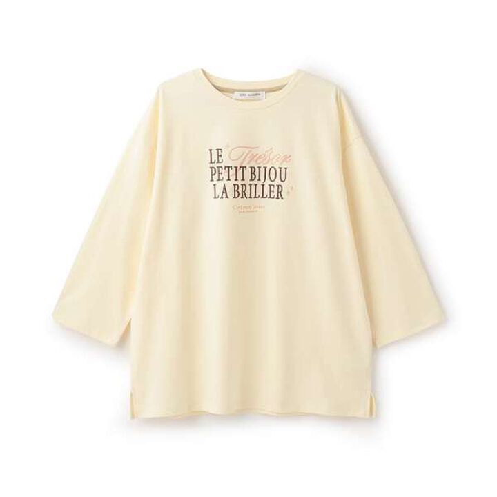 [GOOD PRICE] 6-Sleeve Logo T-Shirt,Cream, medium image number 10
