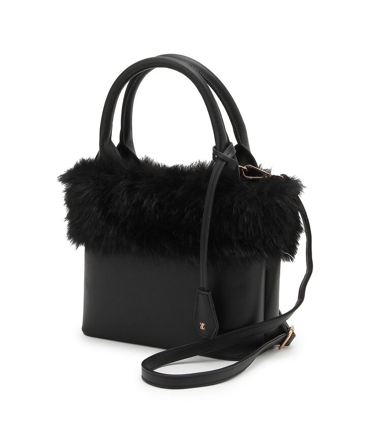 Faux Fur 2 WAY Bag,Black, medium image number 3