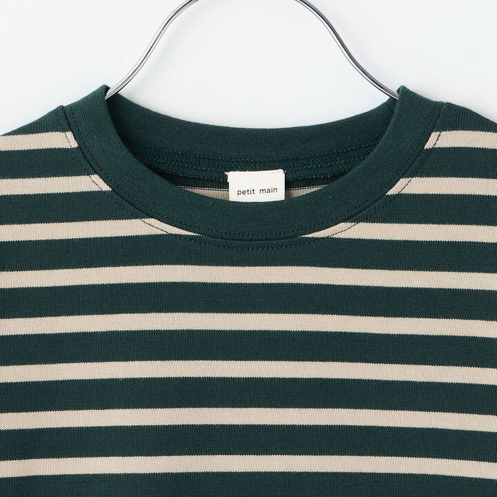 [Anti-Stain Finish] Stripe Pattern Long-Sleeve T-Shirt,Light blue, medium image number 5