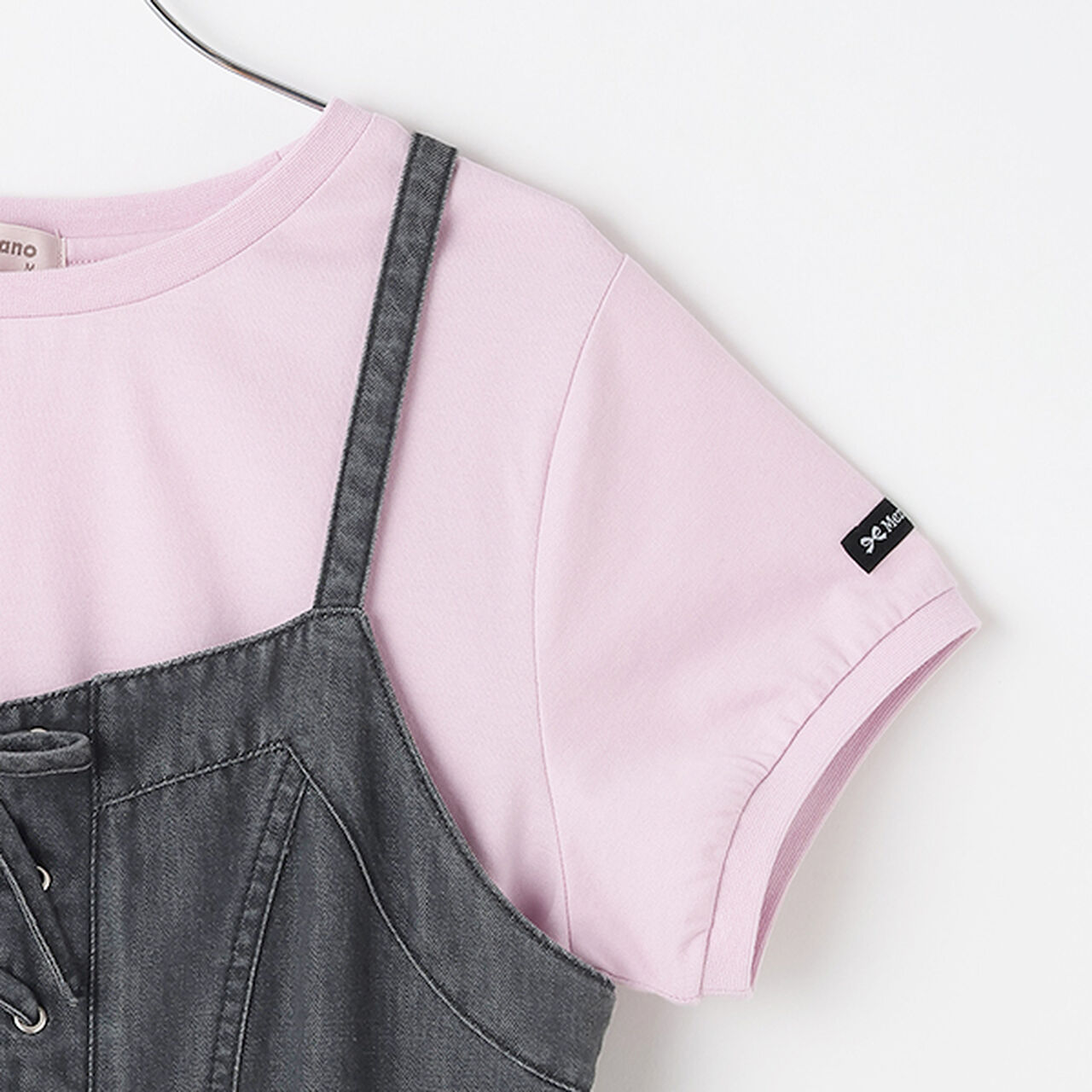 [Cool Touch] Side Slit Lace-Up Jumper Skirt Set,Blue, large image number 13