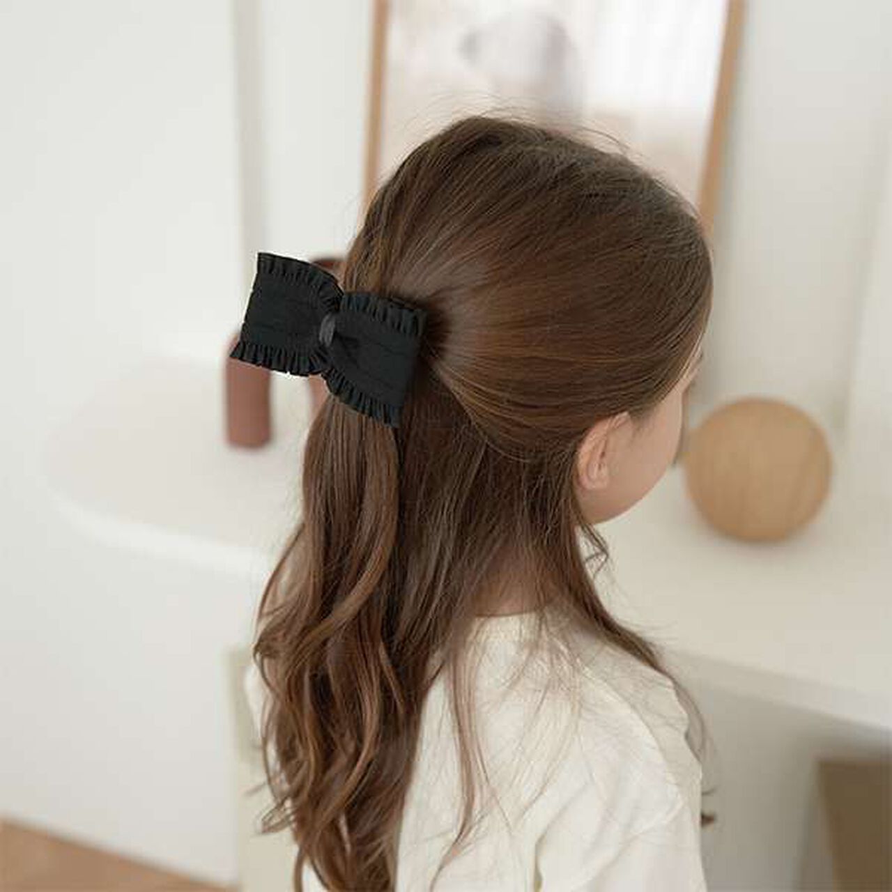 Frill Ribbon Hair Tie,Red, large image number 14