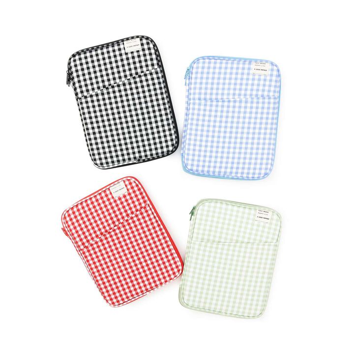 [School-Ready] Gingham Check Tablet Case (11-inch),Sax blue, medium image number 6