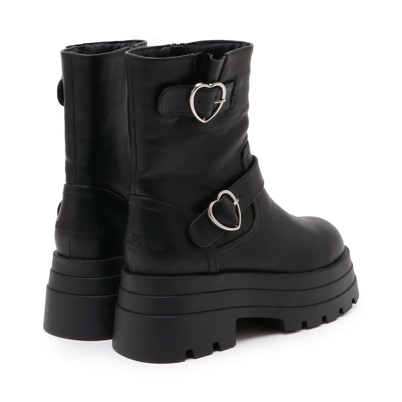 Heart Buckle Engineer Boots,Black, large image number 1