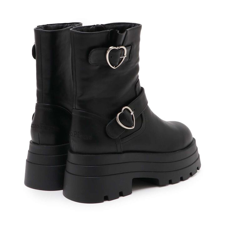 Heart Buckle Engineer Boots,Black, medium image number 1