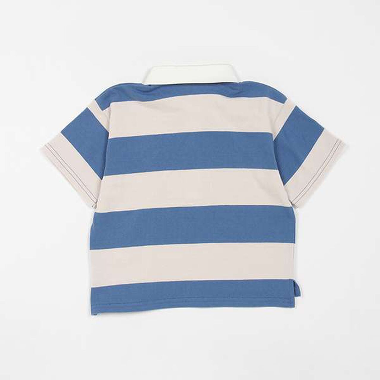 [Link] Wide Stripe Rugby Shirt (Kids),Moderate blue, large image number 1