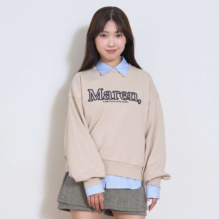 [Instant Cute Top] 3D Logo Embroidery Basic Sweatshirt,, medium