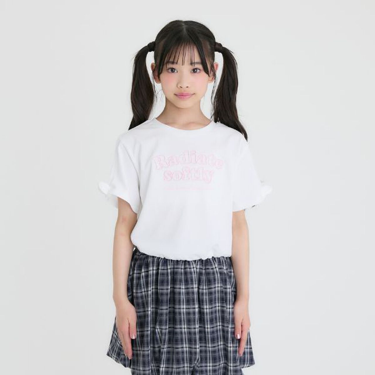 [Cool Touch] Ribbon Accent Short Sleeve T-Shirt,Black, large image number 16