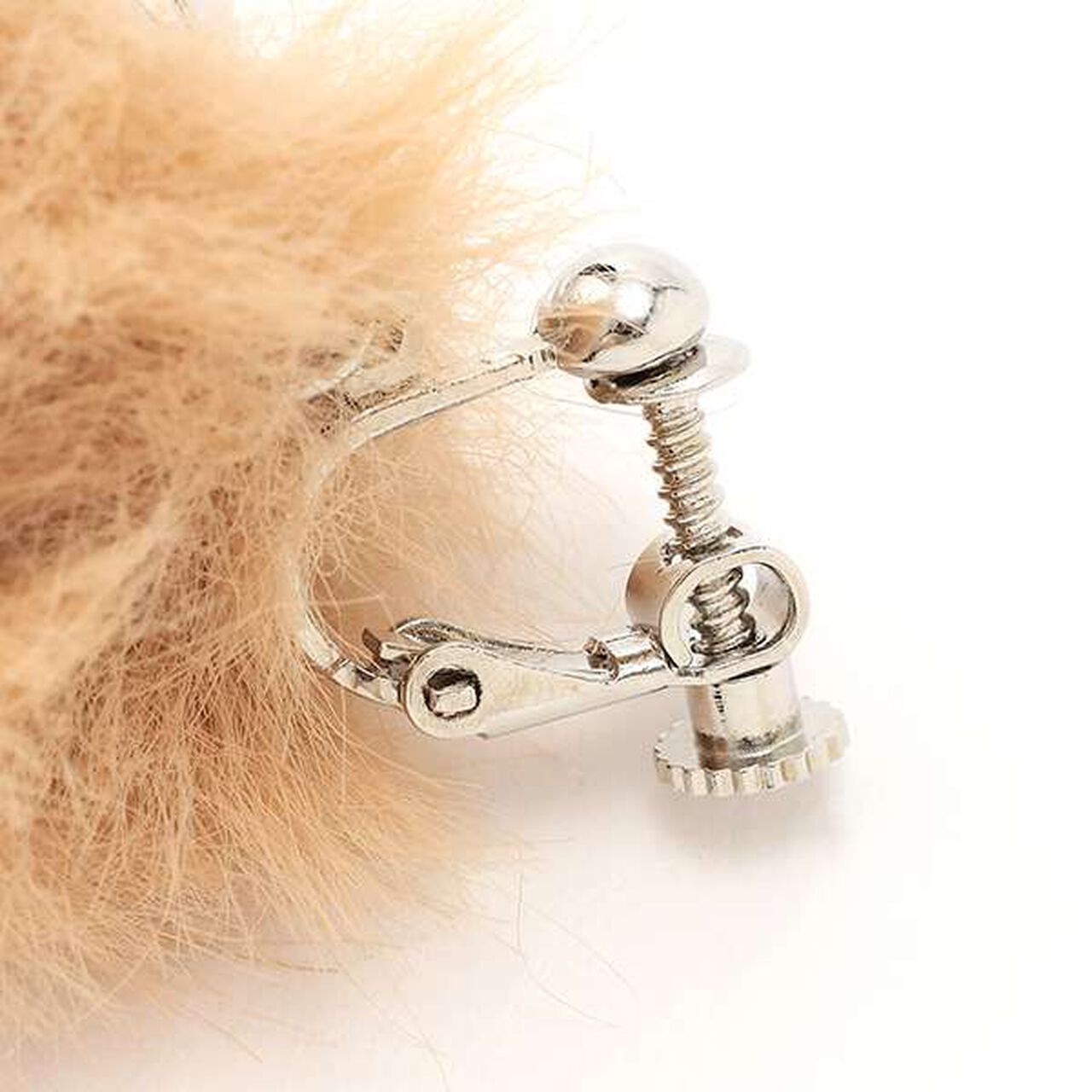 Pom-Pom Earrings,Off white, large image number 2