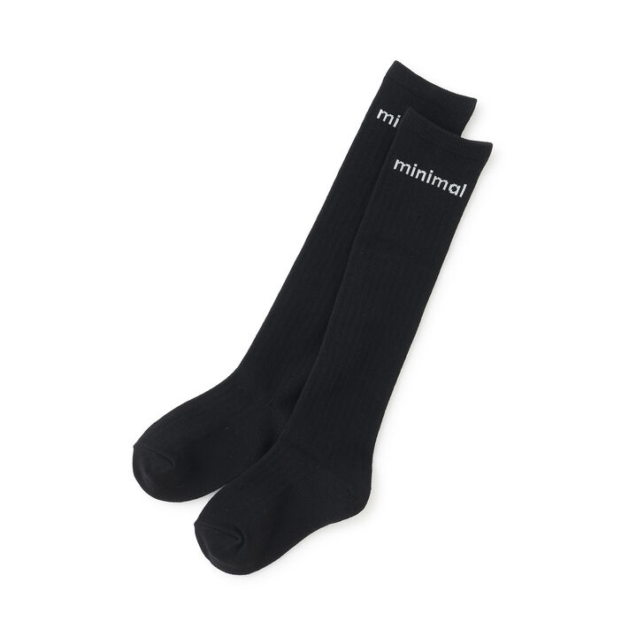 Logo Knee-High Socks,Black, medium image number 0