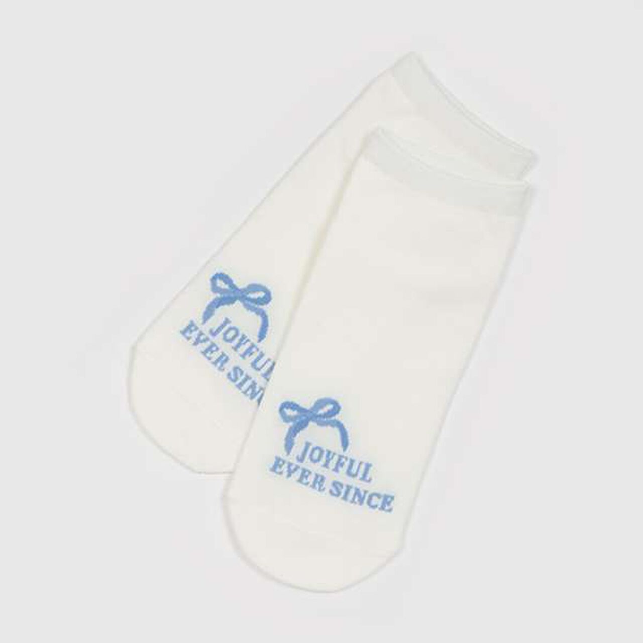 Logo Ribbon Sneaker Socks,Off white, large image number 0