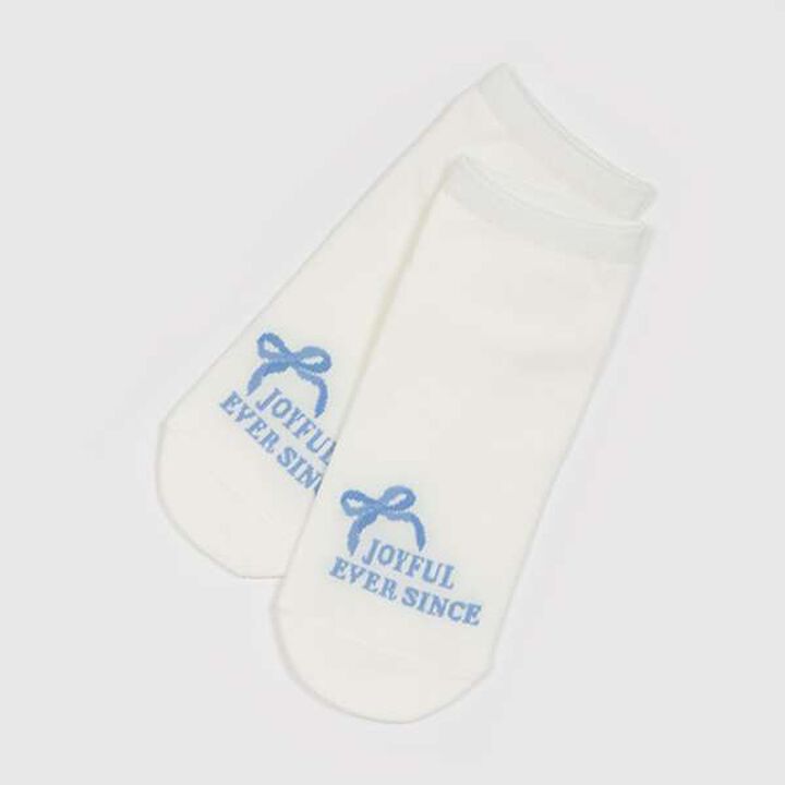 Logo Ribbon Sneaker Socks,Off white, medium image number 0