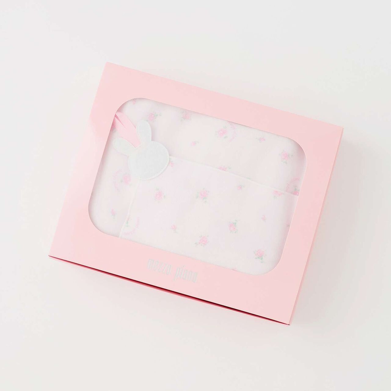 [Box Included] Rose Pattern Gauze Towel, Bath Poncho, and Handkerchief Set,Light pink, large image number 7