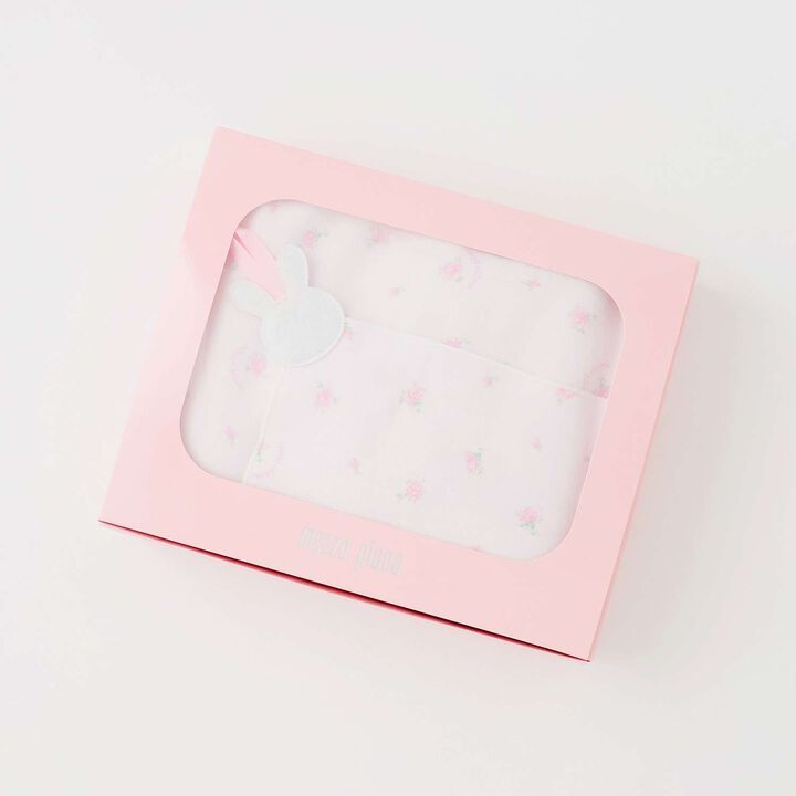 [Box Included] Rose Pattern Gauze Towel, Bath Poncho, and Handkerchief Set,Light pink, medium image number 7