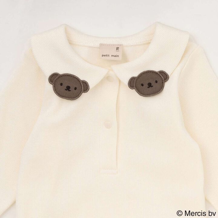 [D Bruna] Collared Romper + Boa Fabric Salopette Set,Off white, medium image number 10