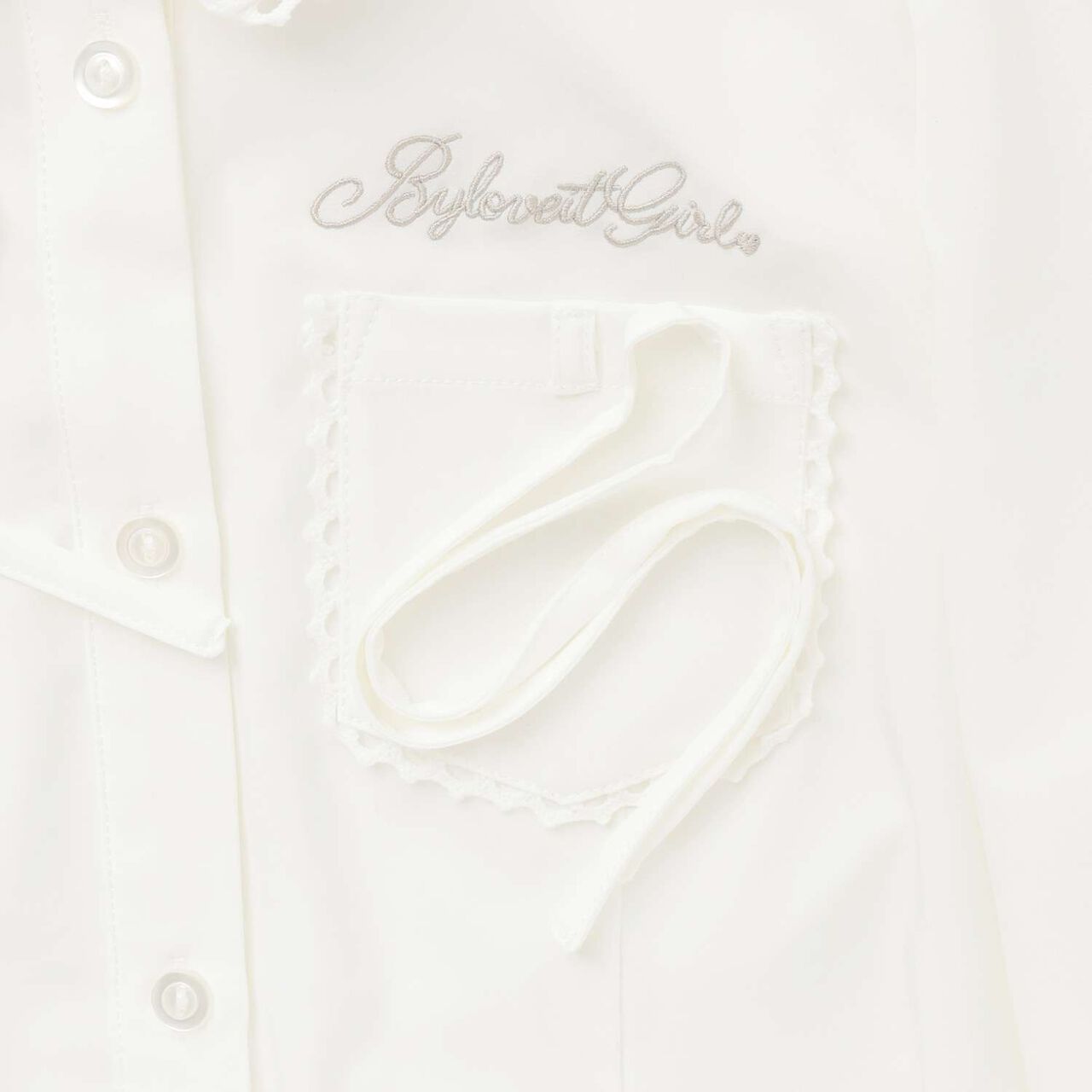 [Graduation Attire] Removable Ribbon Shirt,Off white, large image number 7