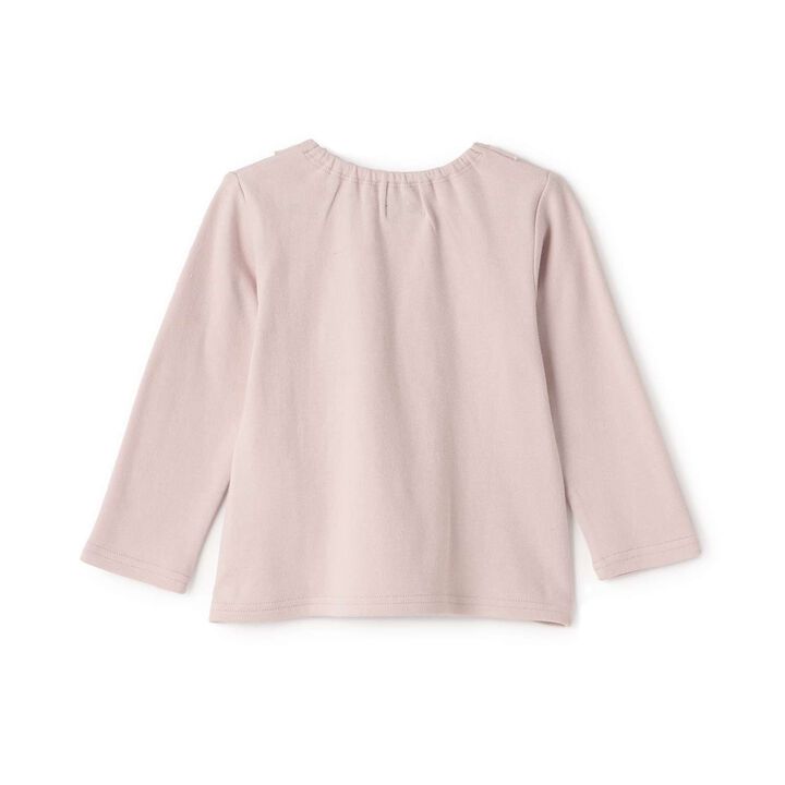 Organic Frilled Collar Long-Sleeve T-Shirt,Blue green, medium image number 8