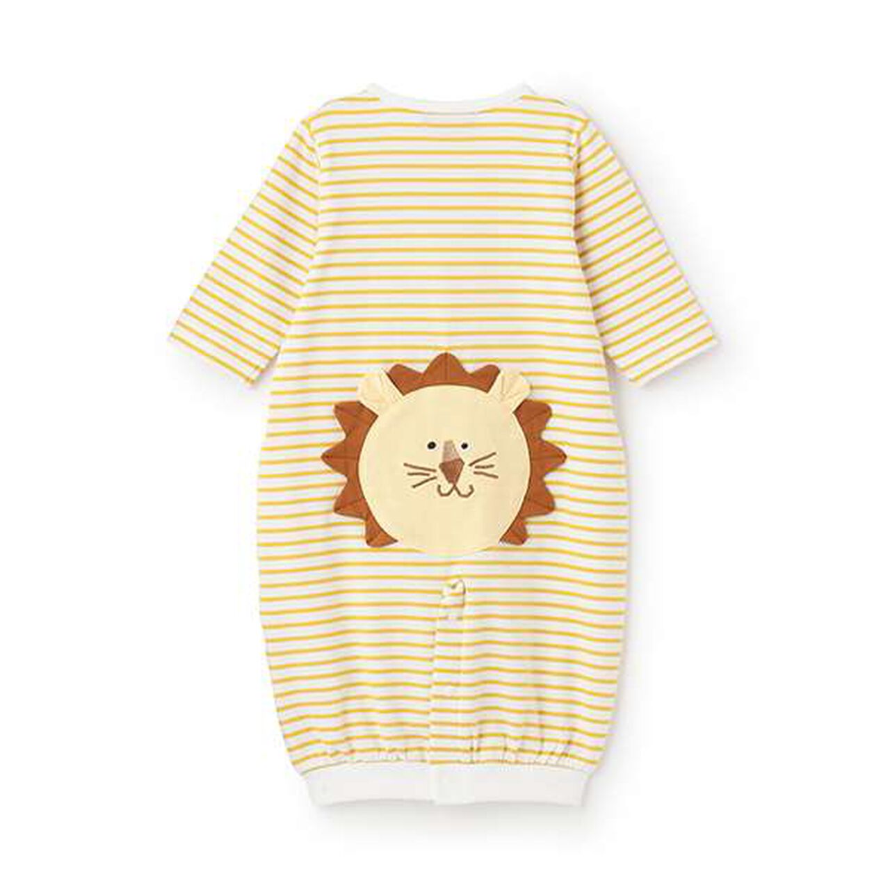 Animal Stripe Long-Sleeve 2-Way All-in-One,Mustard, large image number 8