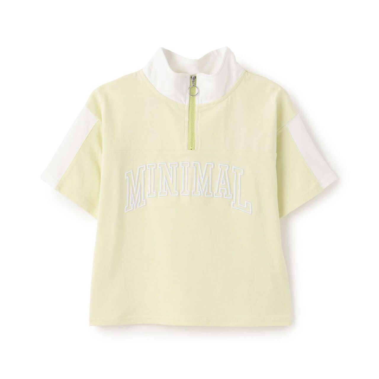 Half-Zip Loose Short Sleeve T-Shirt,Smoke white, large image number 13