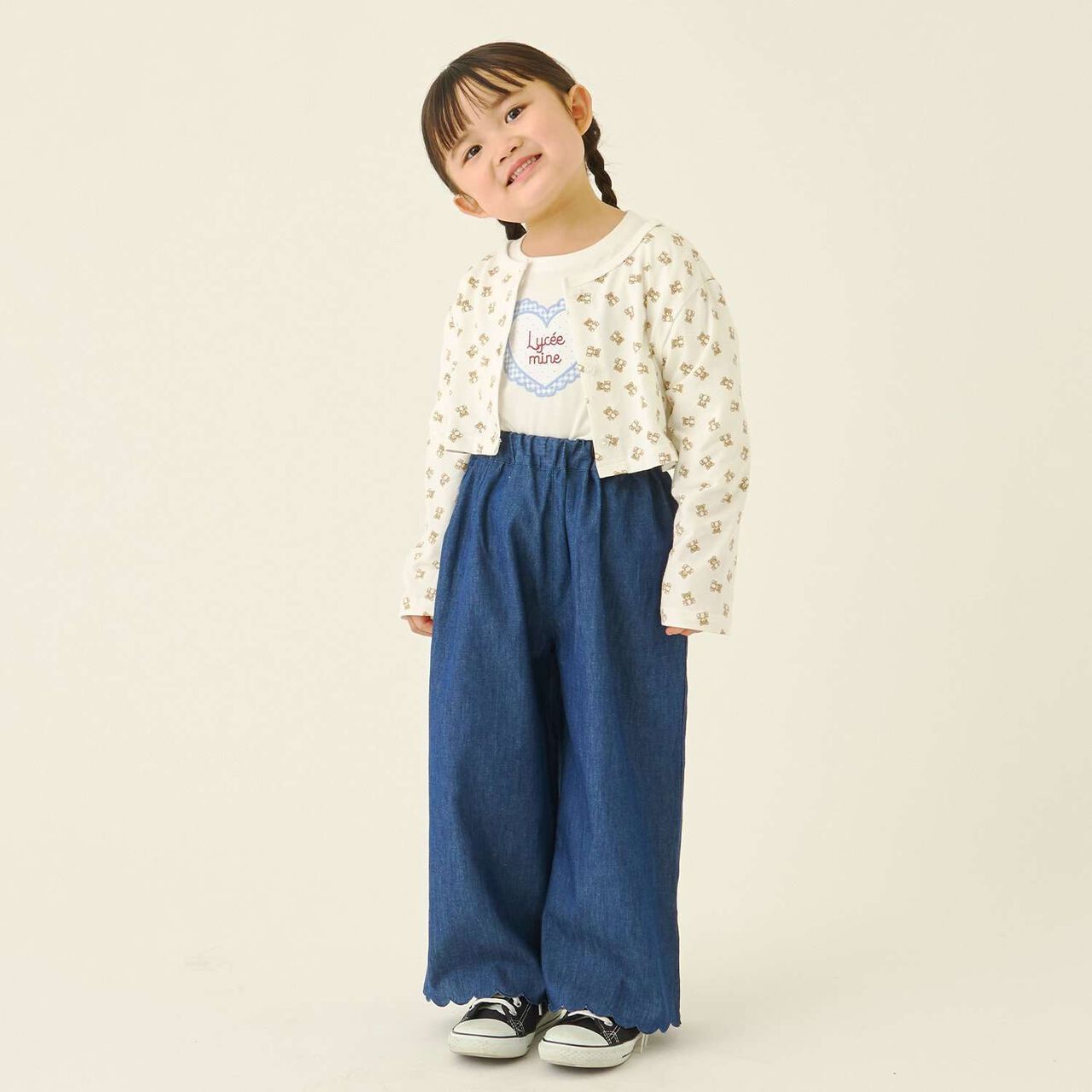 Assorted All-Over Pattern Tiered Blouse & Scallop Trim Pants Set,Emerald green, large image number 30