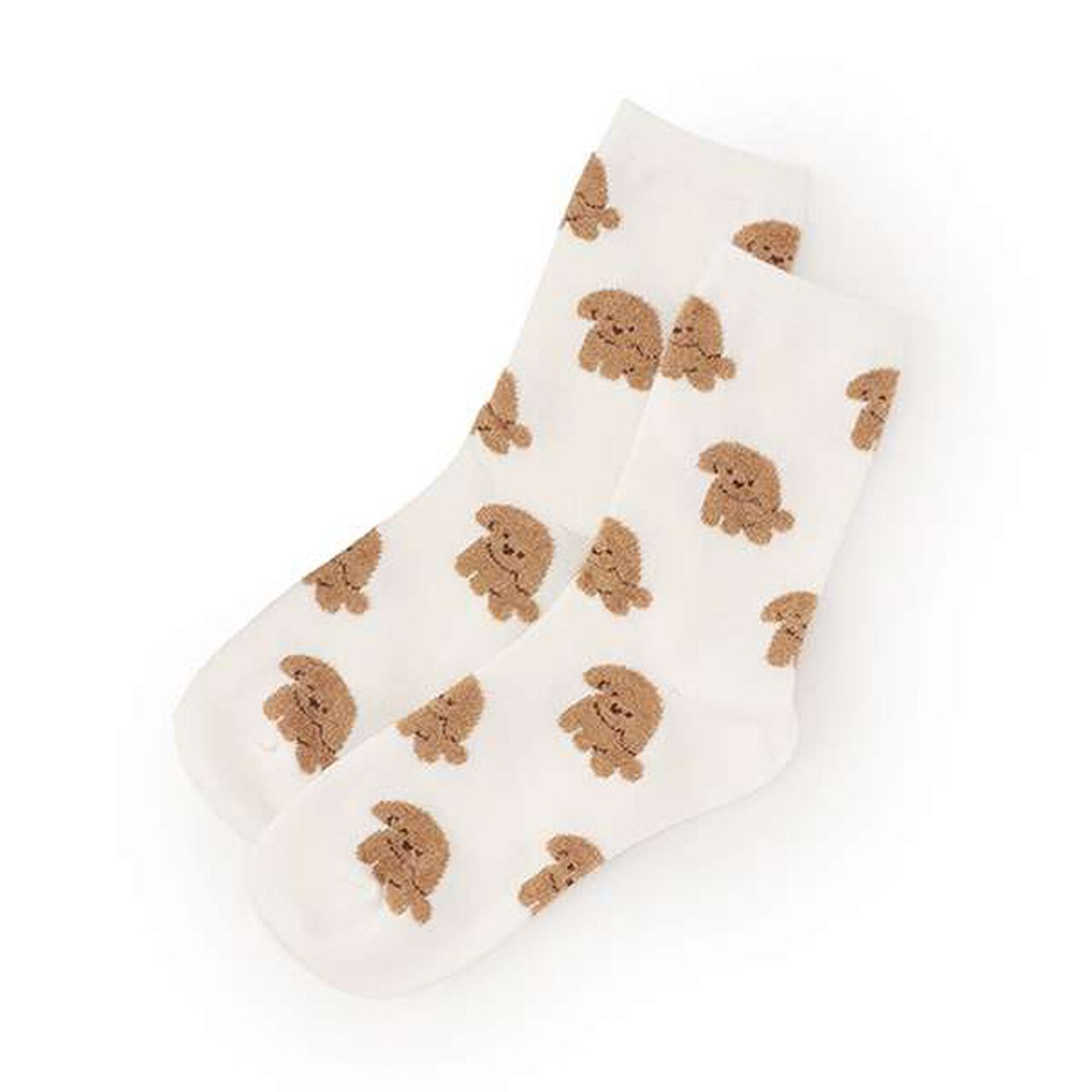 Puppy Pattern Crew Socks,Sax blue, large image number 6