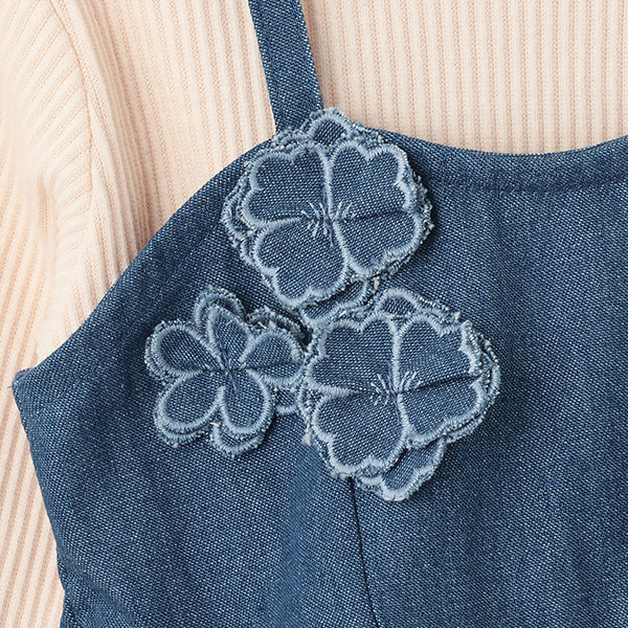 [Link] Floral Bustier Long Sleeve T-Shirt Set (Kids Size),Ivory, large image number 12