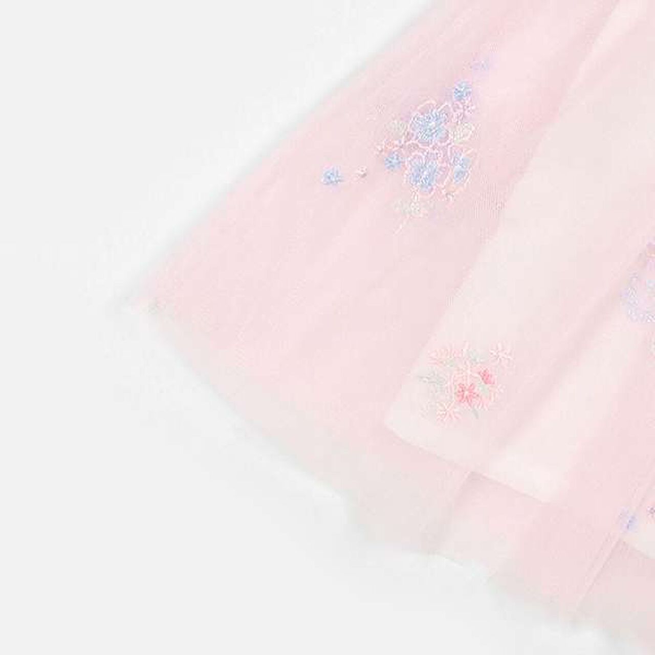 Flower Embroidered Tulle One-Piece Dress,Light pink, large image number 9