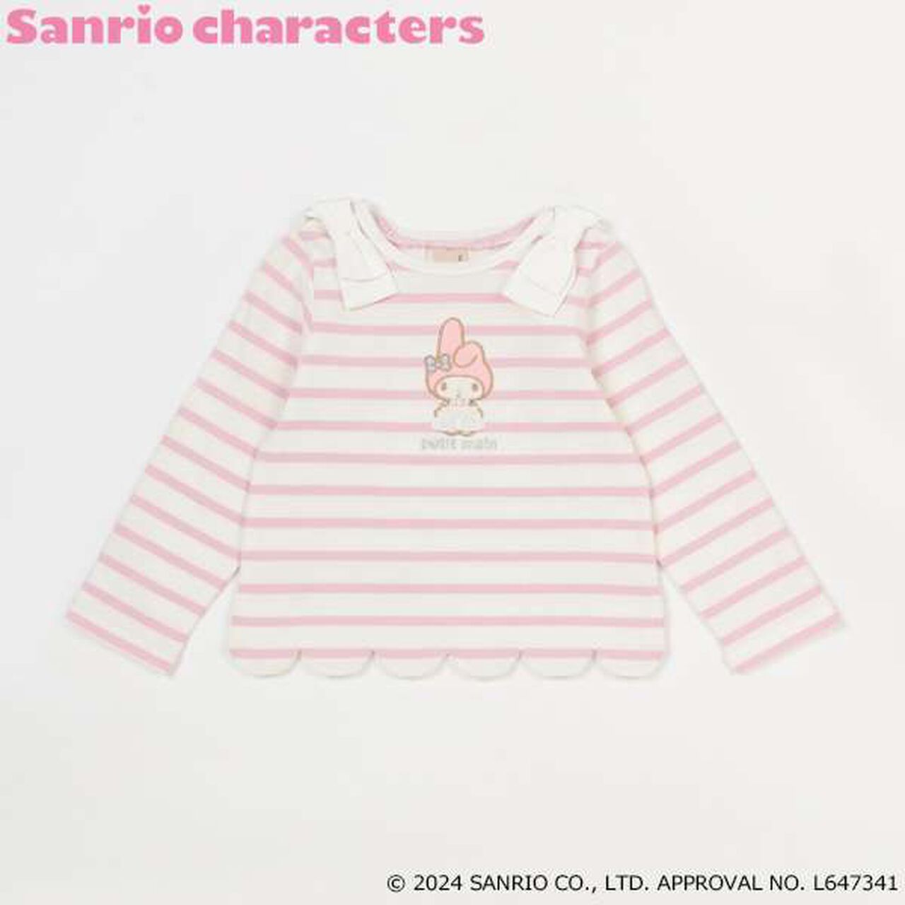 [Sanrio Characters] Appliqu&eacute; Scallop Long Sleeve T-Shirt,Light pink, large image number 1