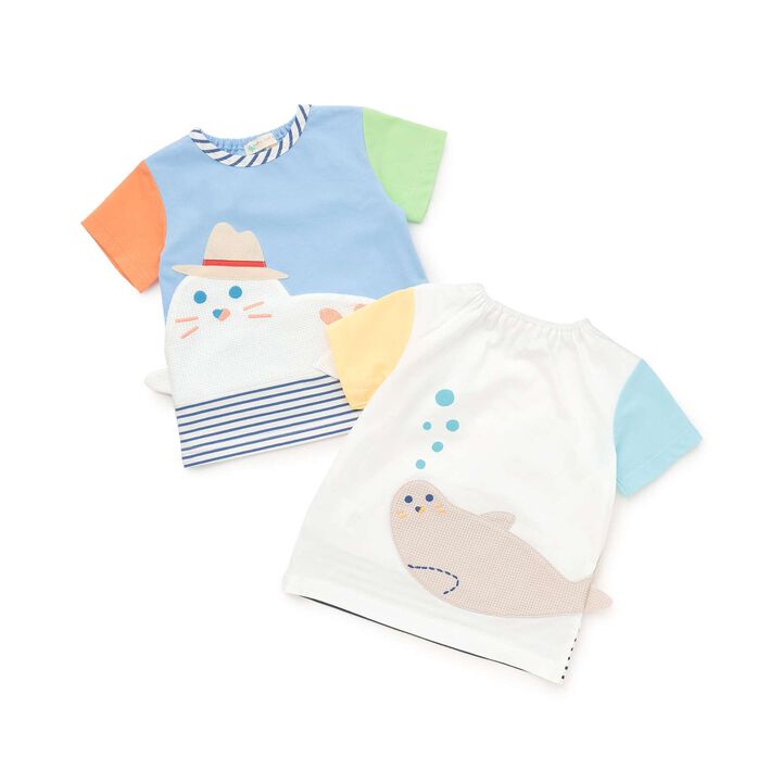 Seal Print T-Shirt,Off white, medium image number 3