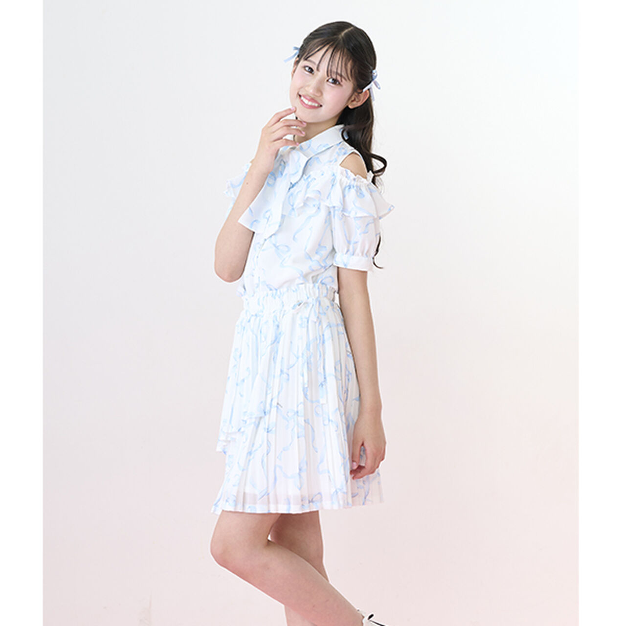 Random Pleated Skirt,Black, large image number 17