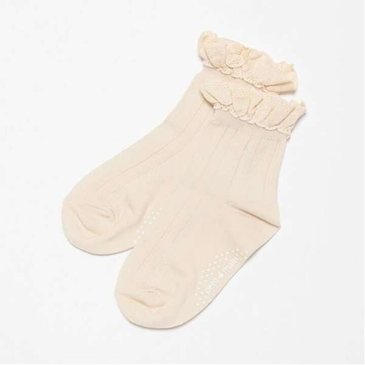 Lace Crew Socks,Ivory, medium image number 0