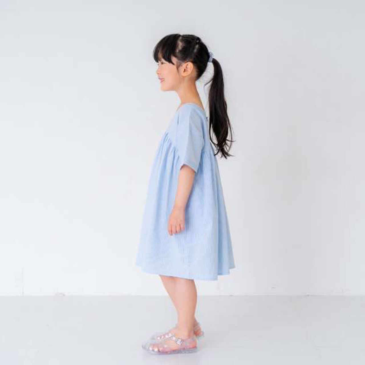 Boiled Gathered One-Piece Dress,Off white, large image number 2