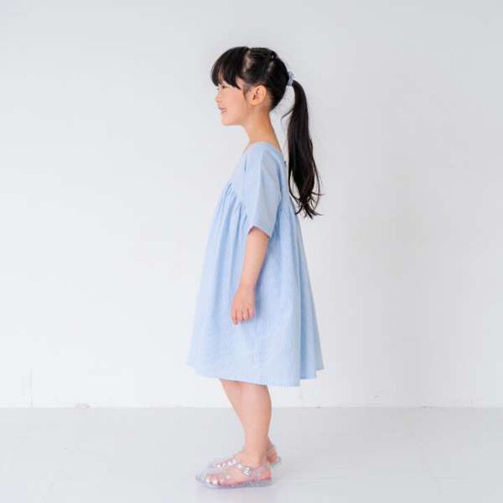 Boiled Gathered One-Piece Dress,Off white, medium image number 2