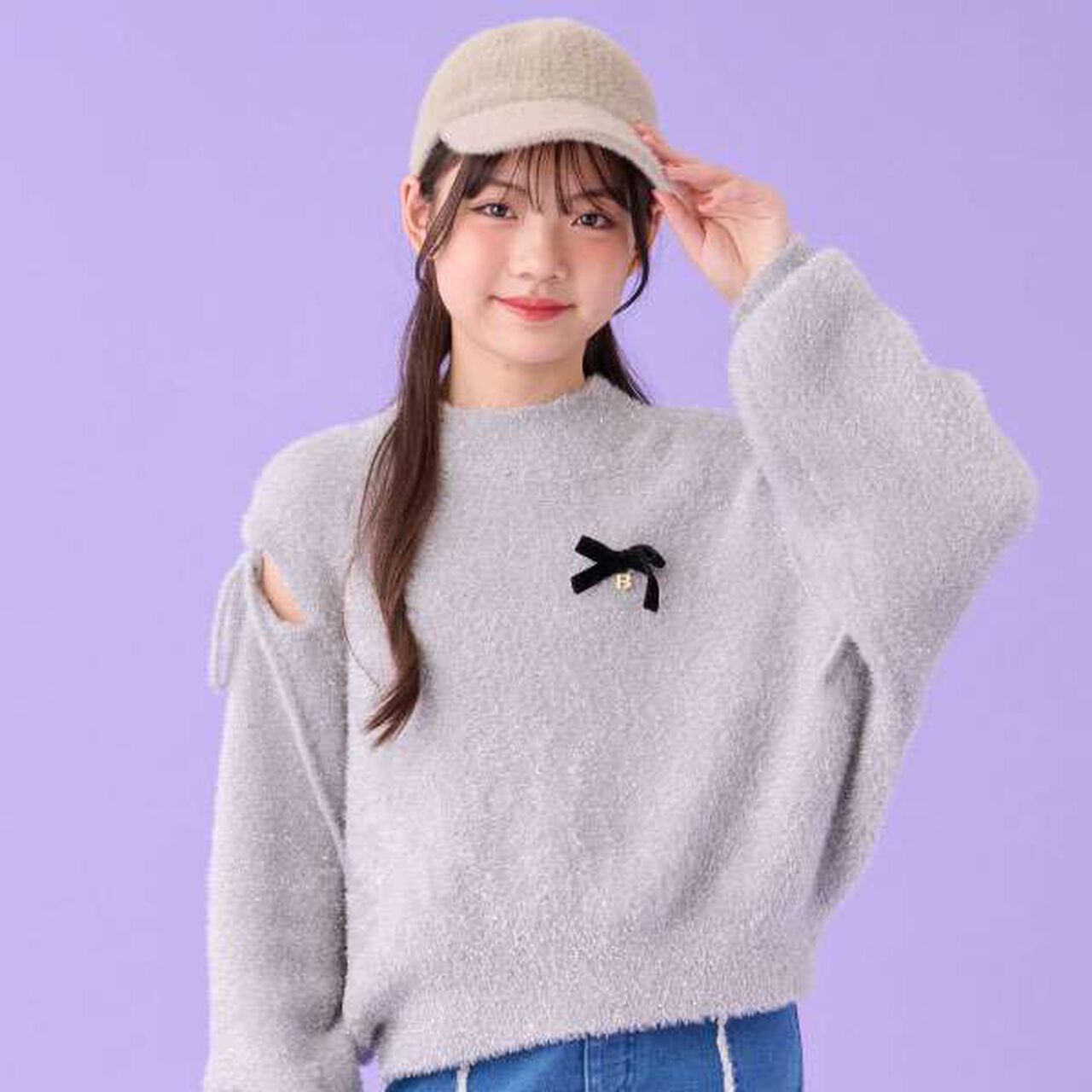 Shoulder Sparkle Knitwear,Off white, large image number 13