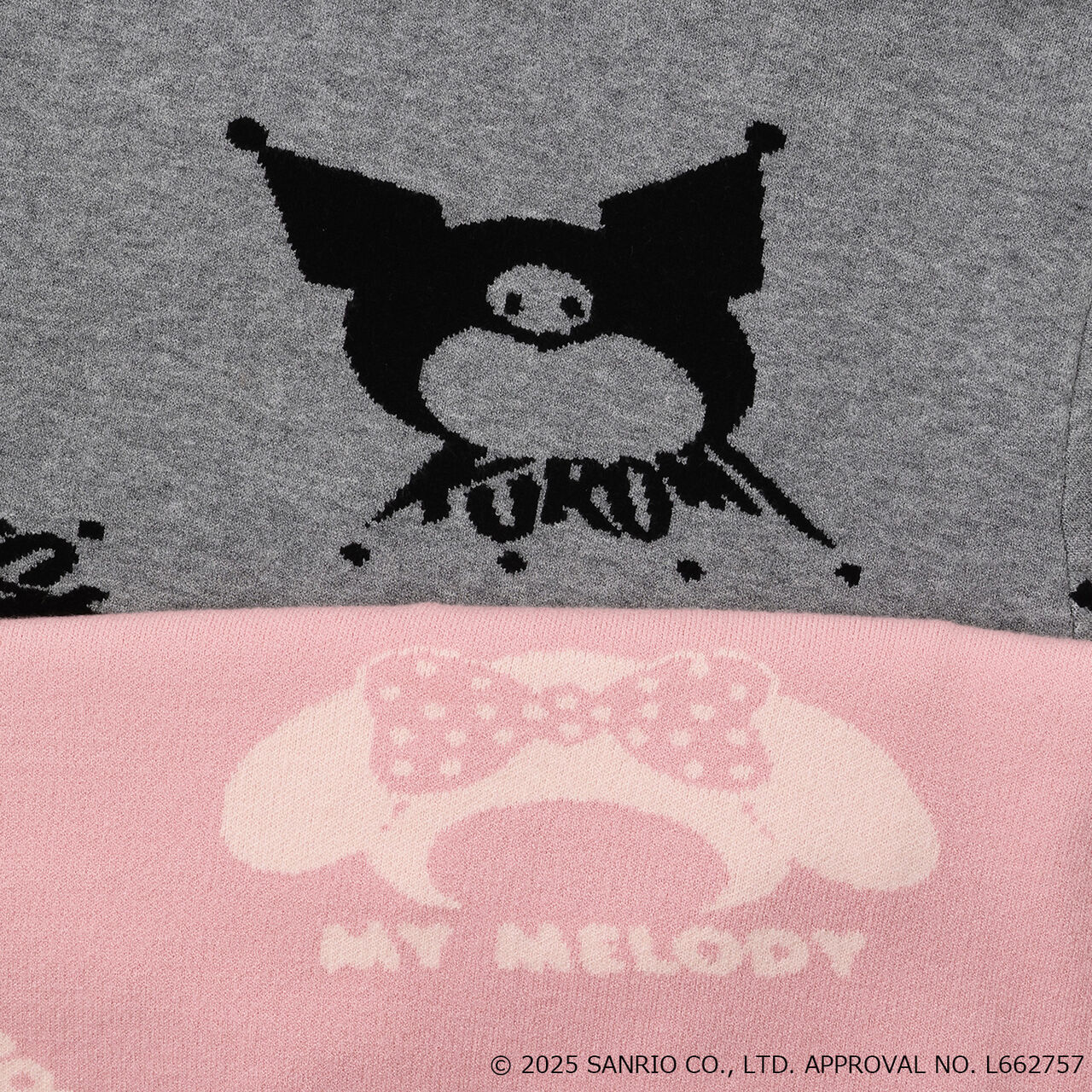 My Melody / Kuromi All-Over Pattern Jacquard Pullover & Lace Collar Set,Black, large image number 7