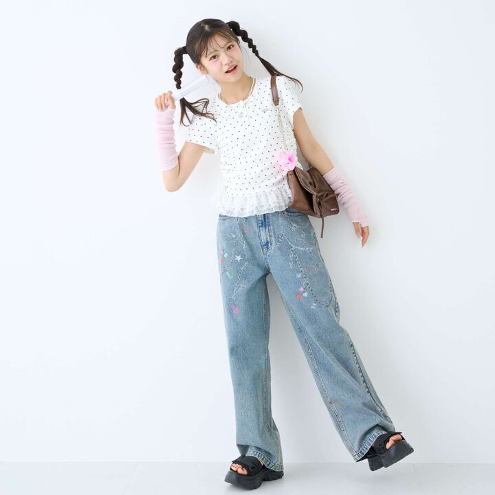 [LTXC] Charm Design Denim Wide Pants,Gray, medium image number 5