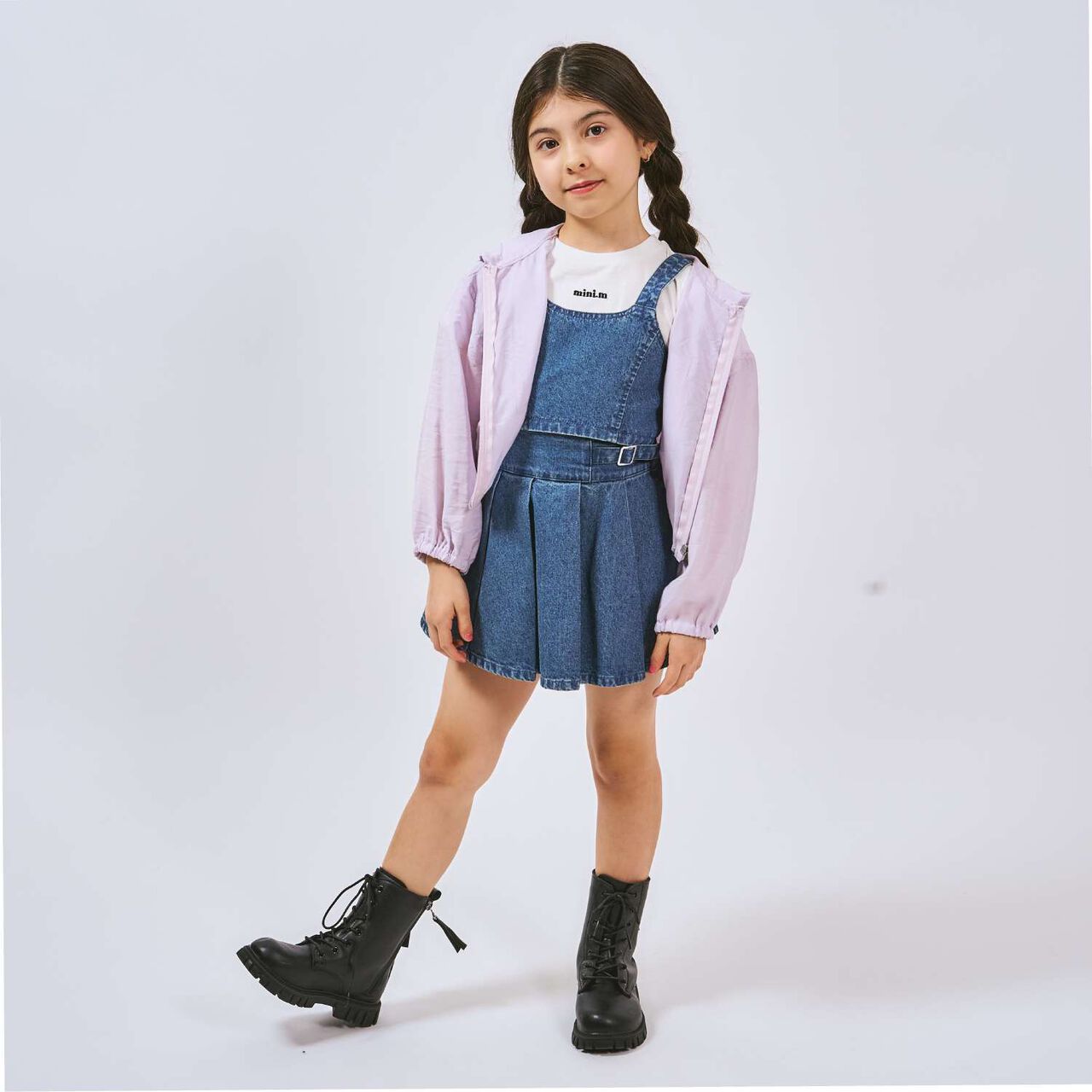 [Ready-to-Wear] Denim Bustier & Pleated Skirt Outfit Set,Blue, large image number 6