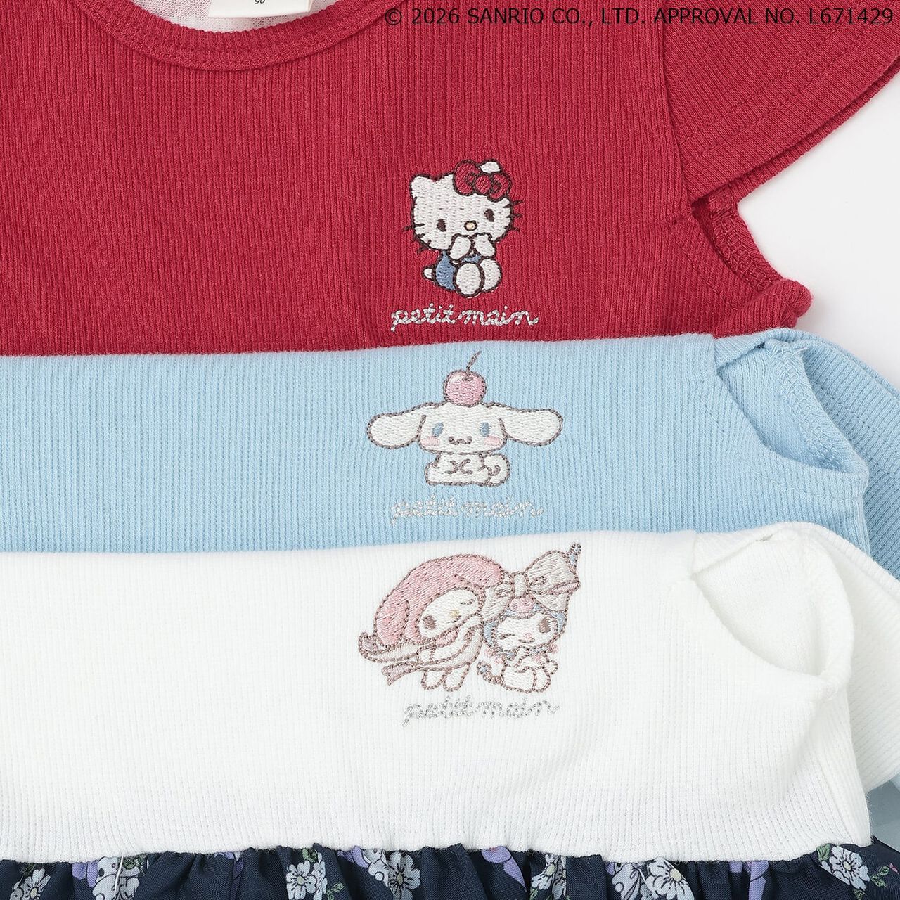 [Sanrio Characters/Cool Sensation] Short-Sleeve Fabric Combo One-Piece Dress,Red, large image number 8